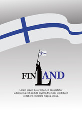 Happy independence day of Finland. template, background. Vector illustration