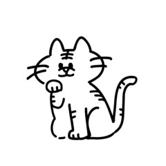 ペン描き風のかわいいトラ