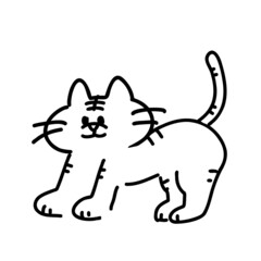 ペン描き風のかわいいトラ