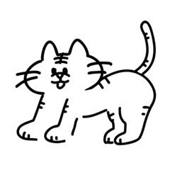 ペン描き風のかわいいトラ