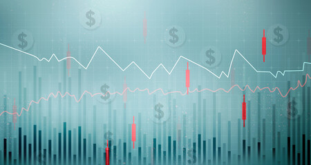 2d rendering Stock market online business concept. business Graph 
