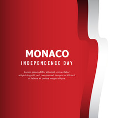 Happy independence day of Monaco . template, background. Vector illustration