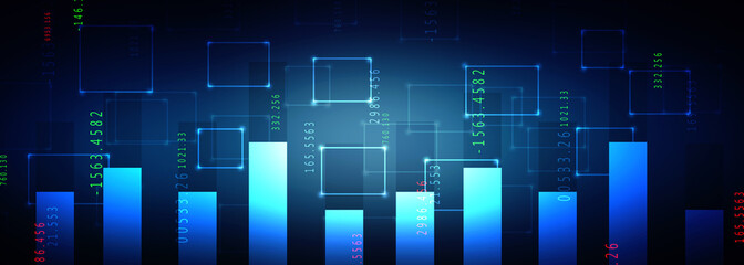 2d rendering Stock market online business concept. business Graph 
