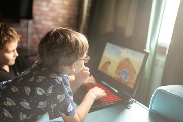 child playing video game
