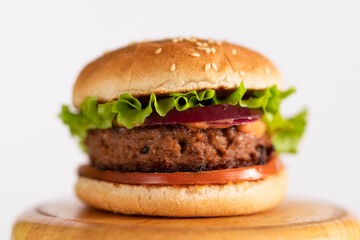 Burger with plant-based meat