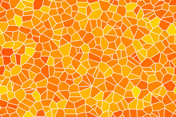 abstract autumn mosaic background made of colored glass.blurred yellow colors, stained glass illustration, halloween background, seamless pattern