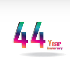 Obraz premium 44 th anniversary event party. Vector illustration. numbers template for Celebrating.