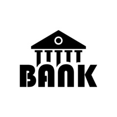 Bank word icon isolated on white background