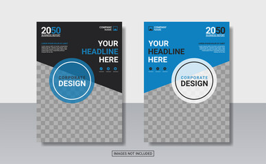 blue corporate book cover design template