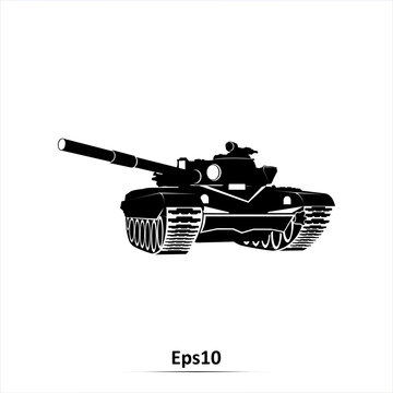Tank silhouette. Vector illustraation. EPS10