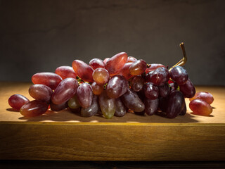 Still life with grape. Red grapes