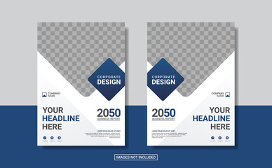 blue corporate book cover design template