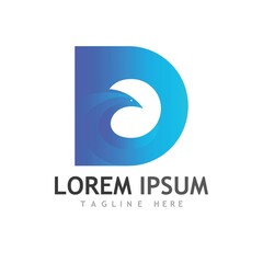 D letter logo and symbol illustration