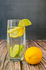 A healthy and invigorating summer drink made from lemon and lime juice with citrus fruit wedges