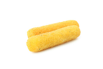 Fried cheese sticks isolated on white background