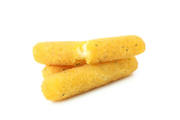 Fried cheese sticks isolated on white background