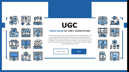 User Generated Content Landing Web Page Header Banner Template Vector. Video And Audio, Images And Text User Generated Content, Ugc Setting And Development Illustration