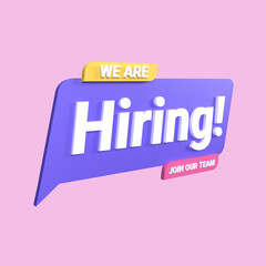 3D Rendering Recruitment of Employees With Ribbon