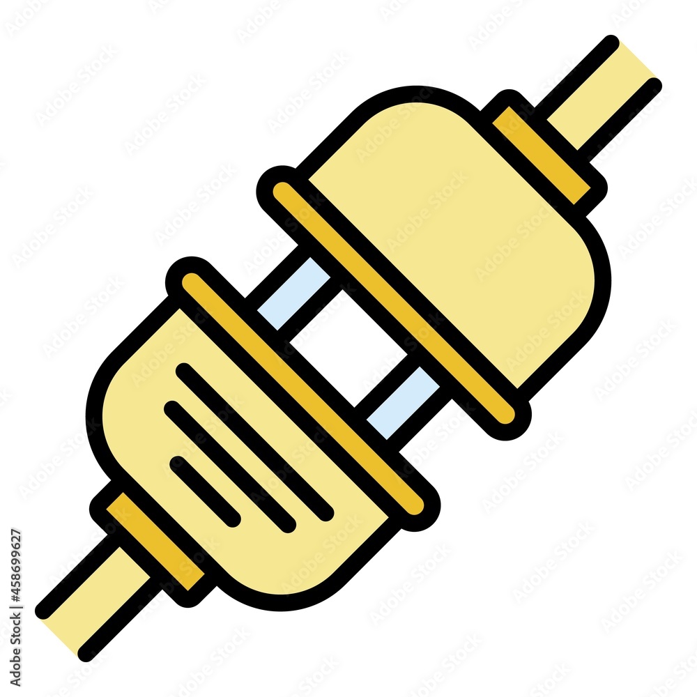 Poster broken plug icon. outline broken plug vector icon color flat isolated