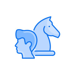 Strategic Decisions vector blue colours icon style illustration. EPS 10 file