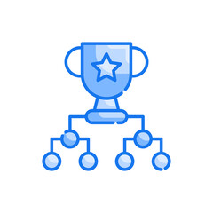 Competitive advantages vector blue colours icon style illustration. EPS 10 file