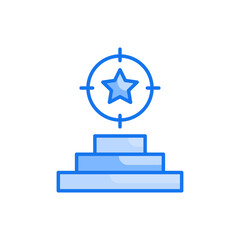 Goals and objectives vector blue colours icon style illustration. EPS 10 file