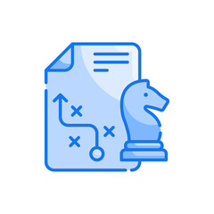 Strategy vector blue colours icon style illustration. EPS 10 file