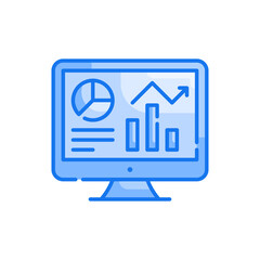 Business Dashboard vector blue colours icon style illustration. EPS 10 file