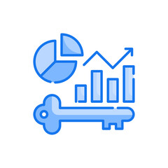 Key performance Indicator vector blue colours icon style illustration. EPS 10 file