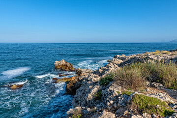 Rock and sea waves on Adriatic sea