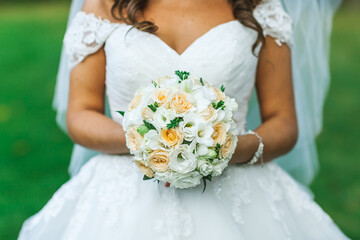 bride with bouquet