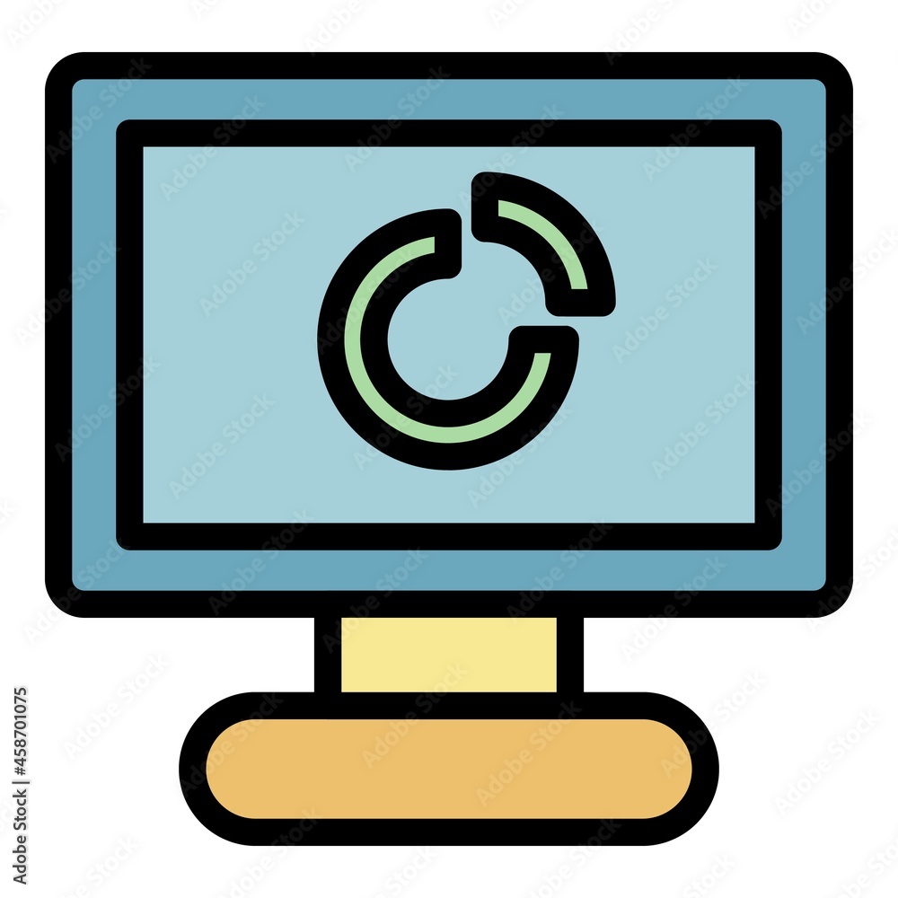 Poster personal computer icon. outline personal computer vector icon color flat isolated
