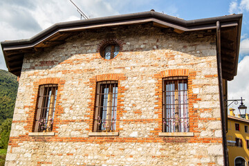 View on a stone house in the village of Cison Valmarino, Treviso - Italy