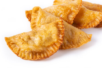 Pumpkin empanadillas isolated on white background	