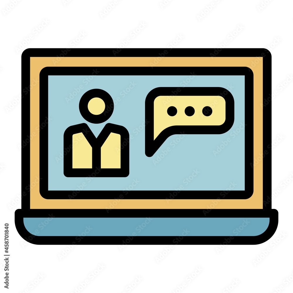 Poster internet communication icon. outline internet communication vector icon color flat isolated