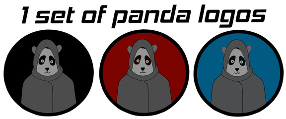 Panda logo in black, perfect for Halloween