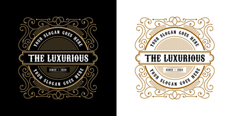 Vintage ornamental vector with floral ornament Suitable for whiskey, liquor, beer, brewery, wine, barber shop, coffee shop, tattoo studio, salon, boutique, hotel, shop signage engraving illustration