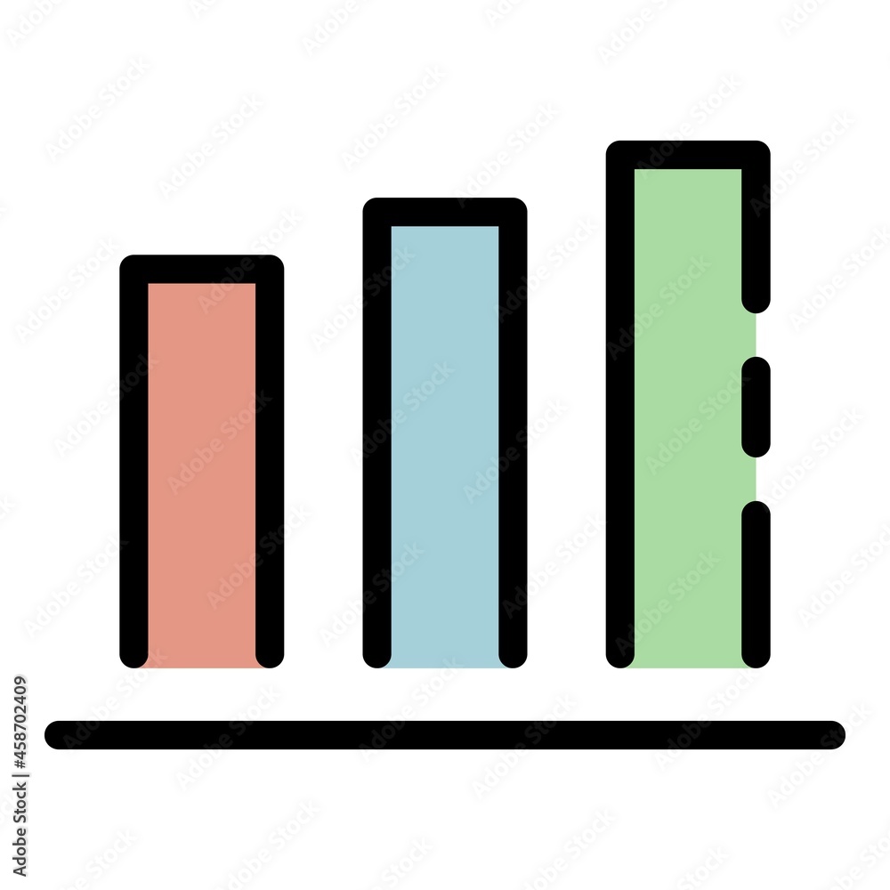 Poster admin chart icon. outline admin chart vector icon color flat isolated