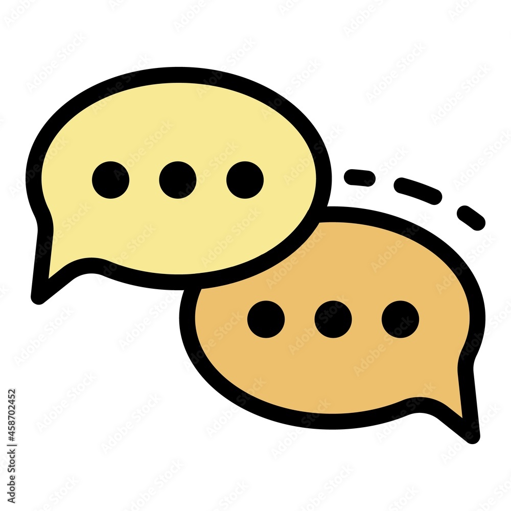 Poster conversational bubbles icon. outline conversational bubbles vector icon color flat isolated