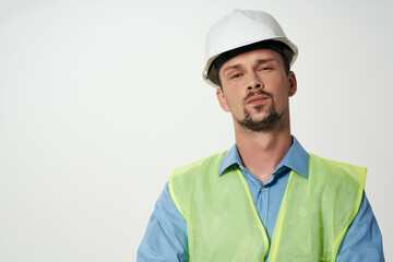 man in construction uniform protection Working profession isolated background
