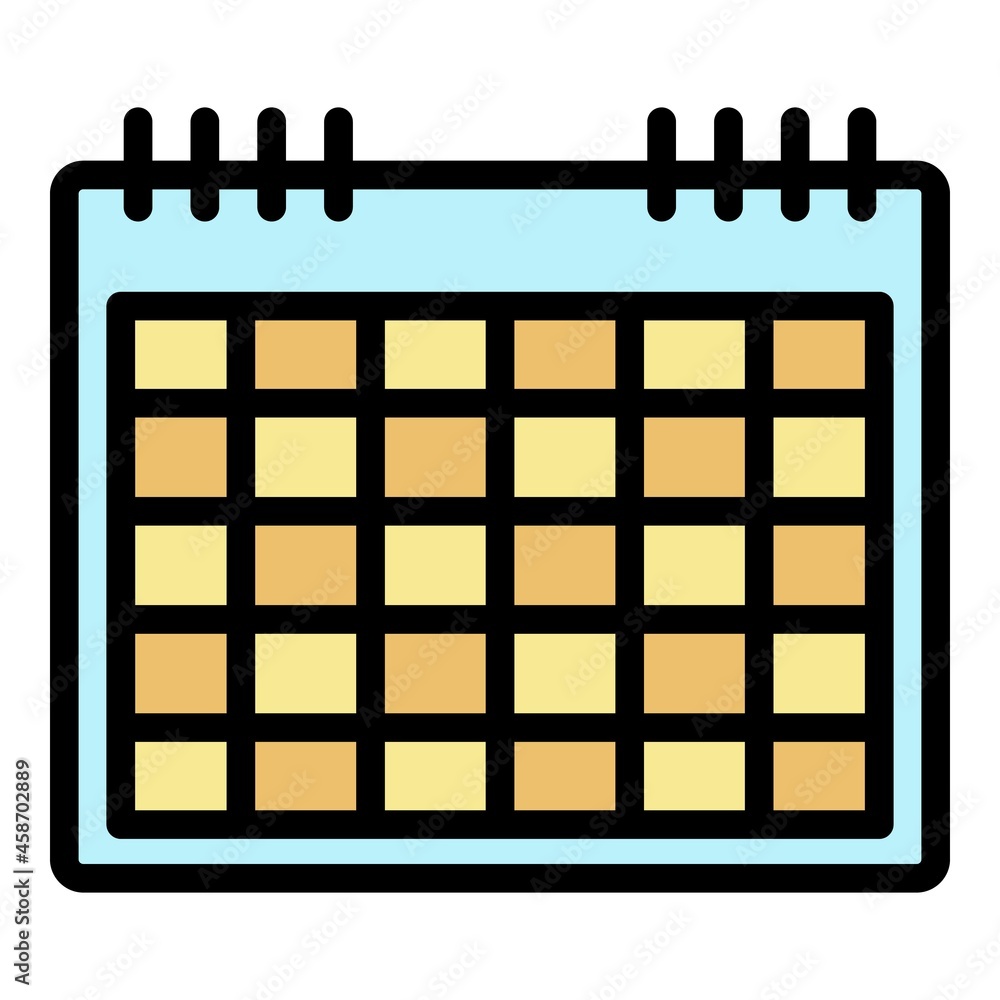 Aufkleber calendar grid icon. outline calendar grid vector icon color flat isolated
