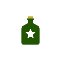 illustration of a green bottle with a star symbol inside.