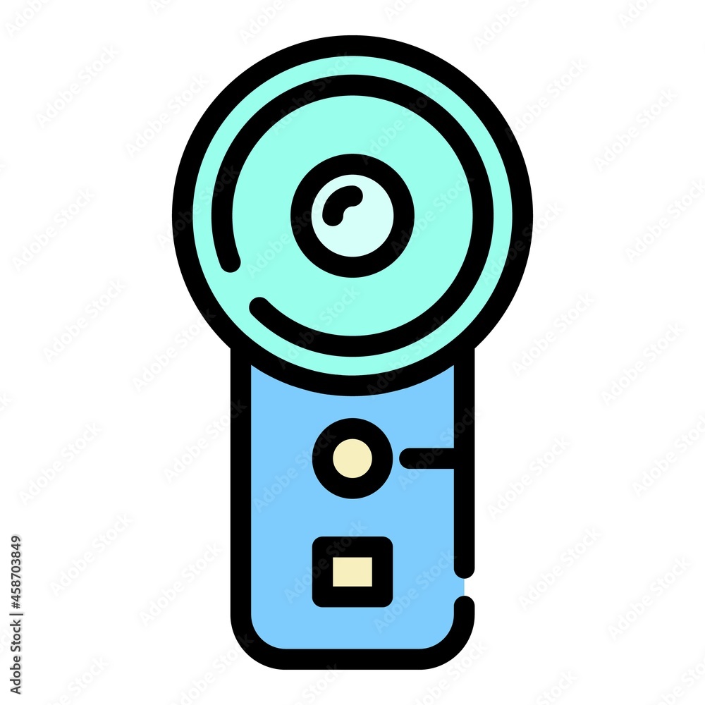 Aufkleber vertical action cam icon. outline vertical action cam vector icon color flat isolated