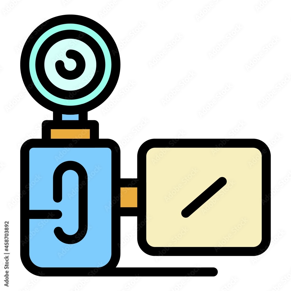 Aufkleber backlit vertical camera icon. outline backlit vertical camera vector icon color flat isolated