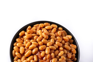 White beans in tomato sauce in bowl