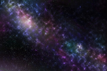 Naklejka premium abstract background of starry night sky with the milky way and cloudy shining galaxy