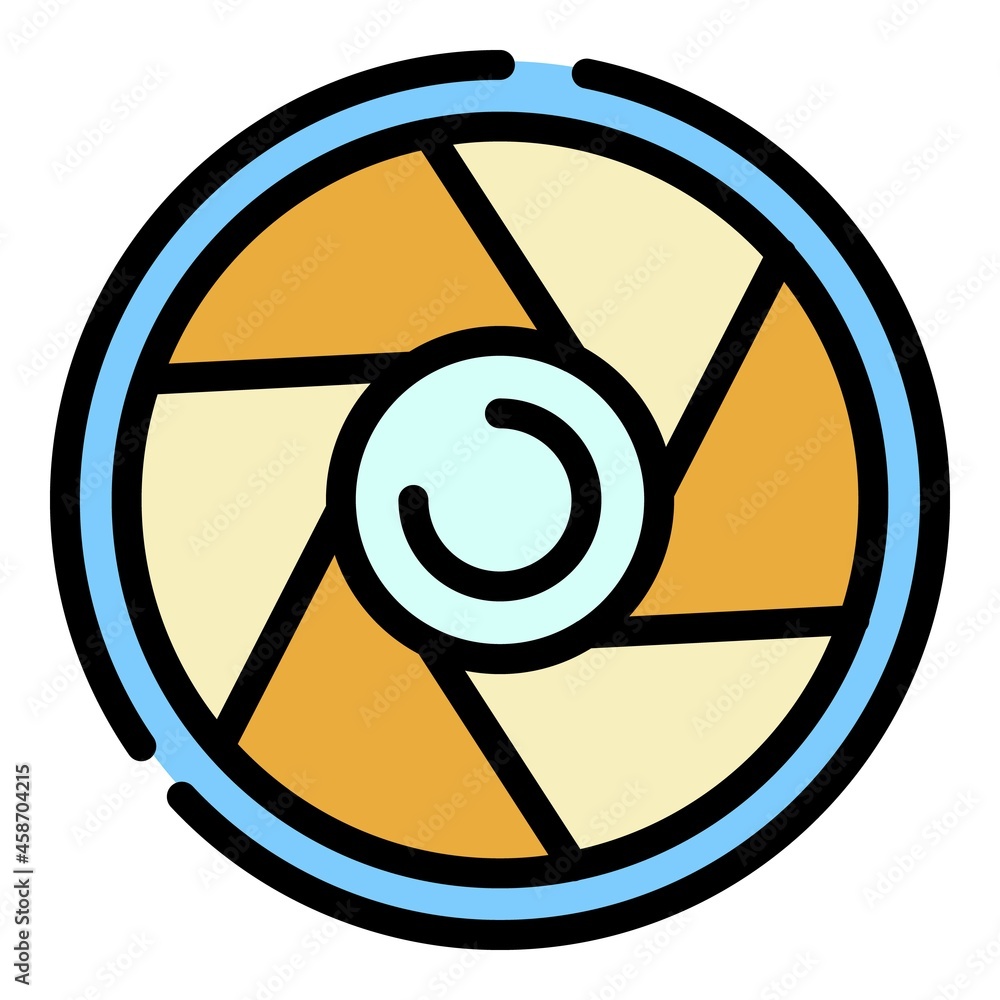 Aufkleber camera aperture icon. outline camera aperture vector icon color flat isolated
