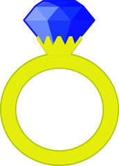 Sapphire gold ring design illustration