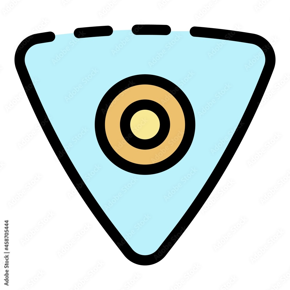 Poster triangular tailor button icon. outline triangular tailor button vector icon color flat isolated
