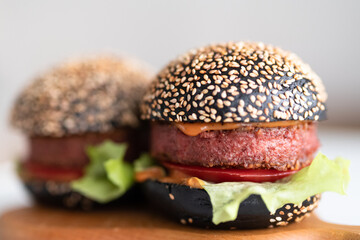 Burger with plant-based meat